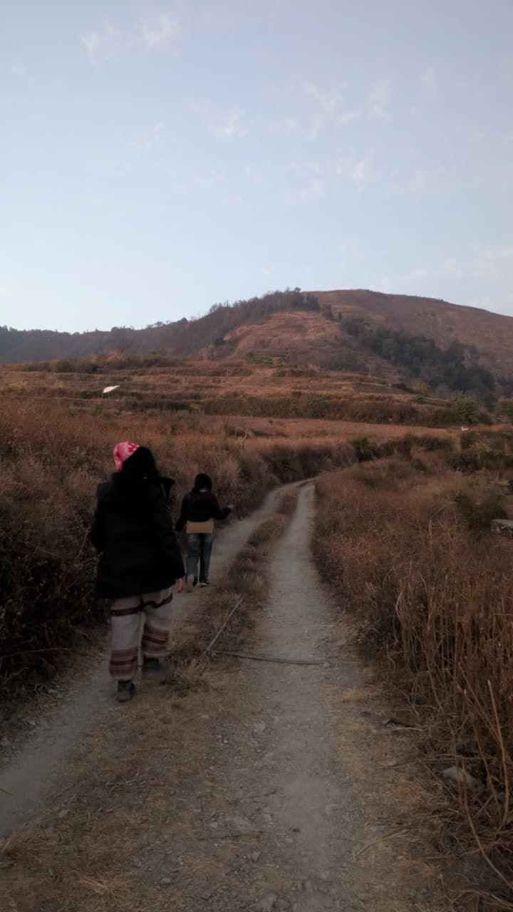 Trail through Garhwali village fields